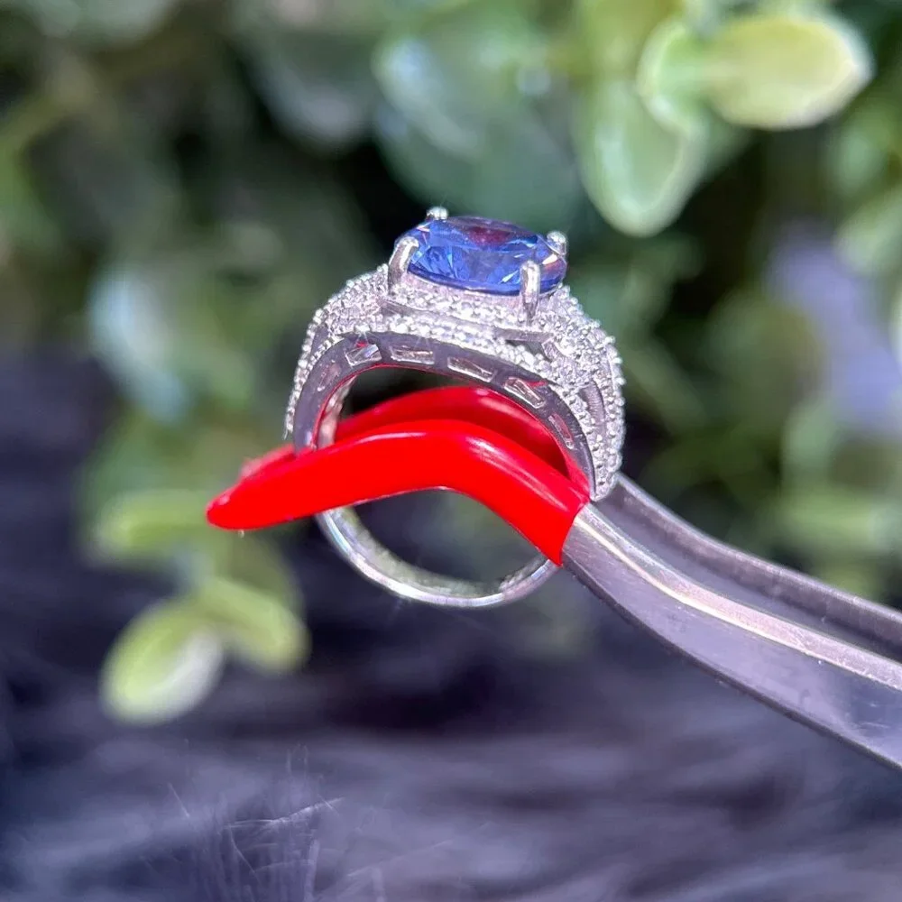 Tanzanite Colored Stone‎ /Cz’s Silver 925 Ring